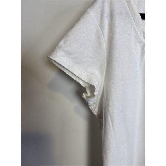 Lands' End White Cotton Knit T-Shirt Dress Minimalist Casual Size XL 18 Women's - Picture 5 of 6